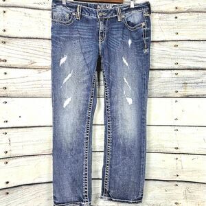 Miss Me Easy Capri Jeans Womens 30 Distressed Stretch
